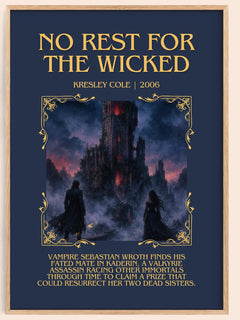 No Rest for the Wicked Minimalist Book Poster by Kresley Cole – image 1