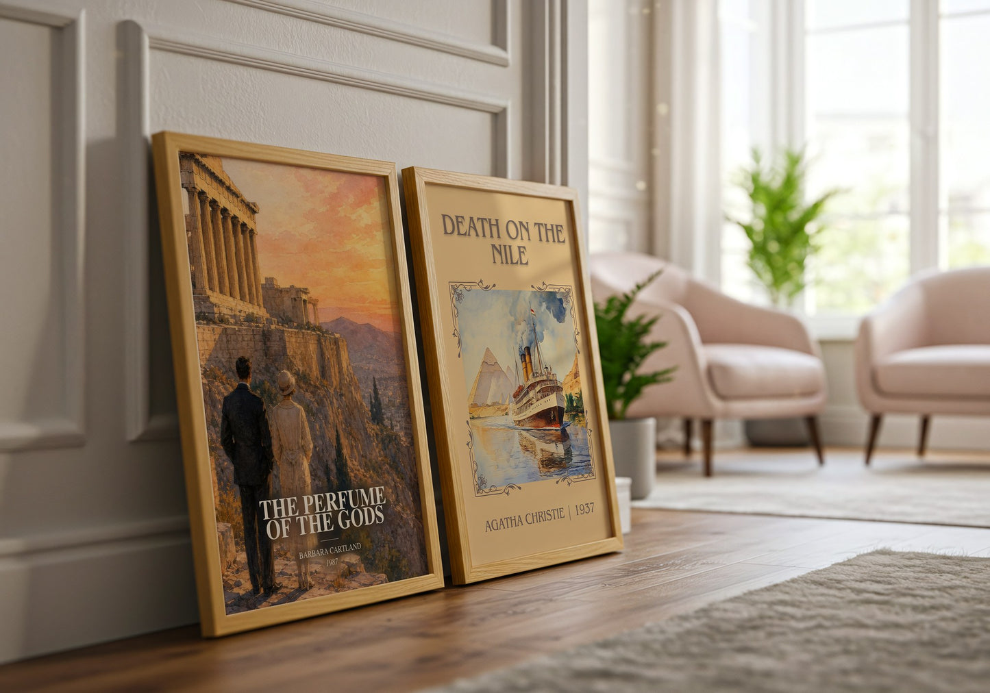 The Perfume Of The Gods watercolour print framed by window – literary home decor