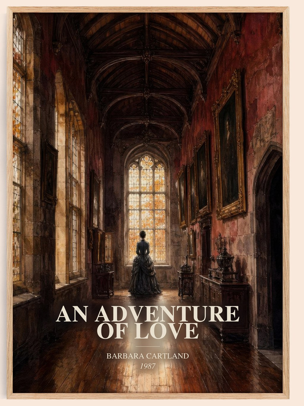 An Adventure Of Love watercolour book poster by Barbara Cartland – framed literary art print