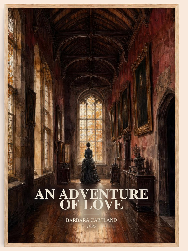 An Adventure Of Love watercolour book poster by Barbara Cartland – framed literary art print