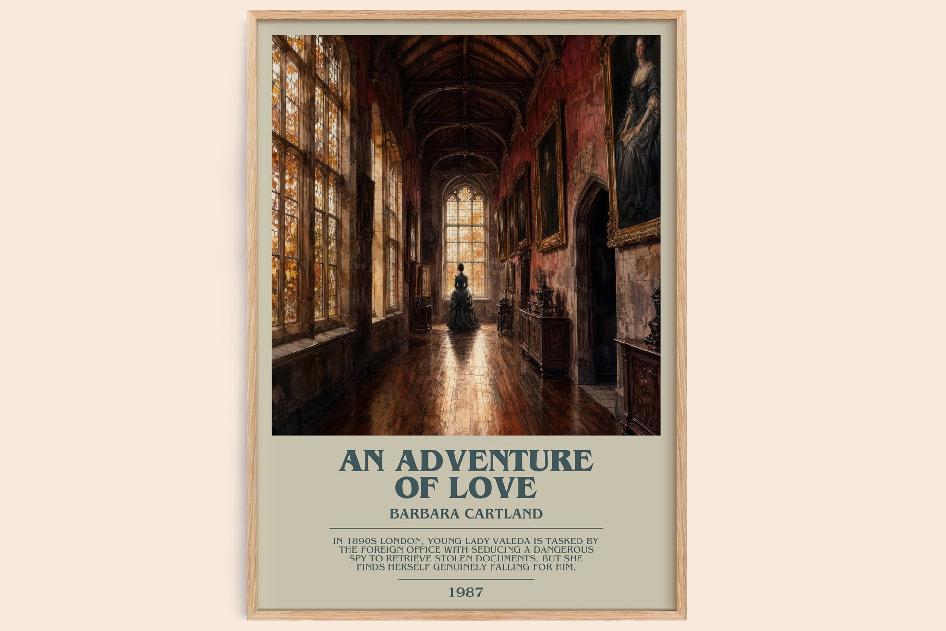 An Adventure Of Love bookish book poster by Barbara Cartland – framed literary art print