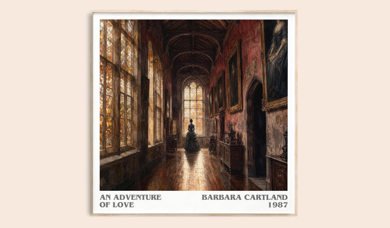 An Adventure Of Love literary book poster by Barbara Cartland – framed literary art print