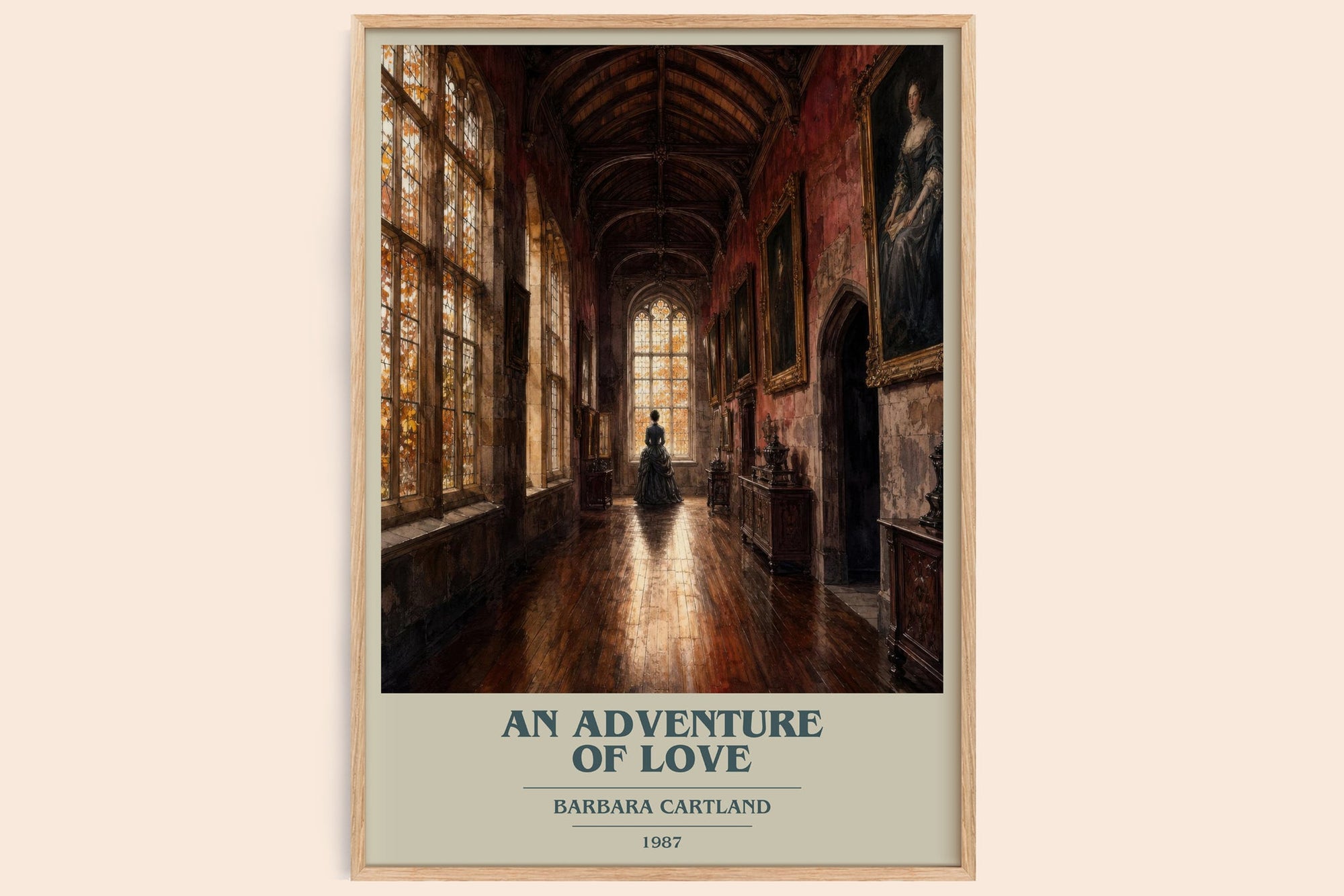 An Adventure Of Love book cover book poster by Barbara Cartland – framed literary art print