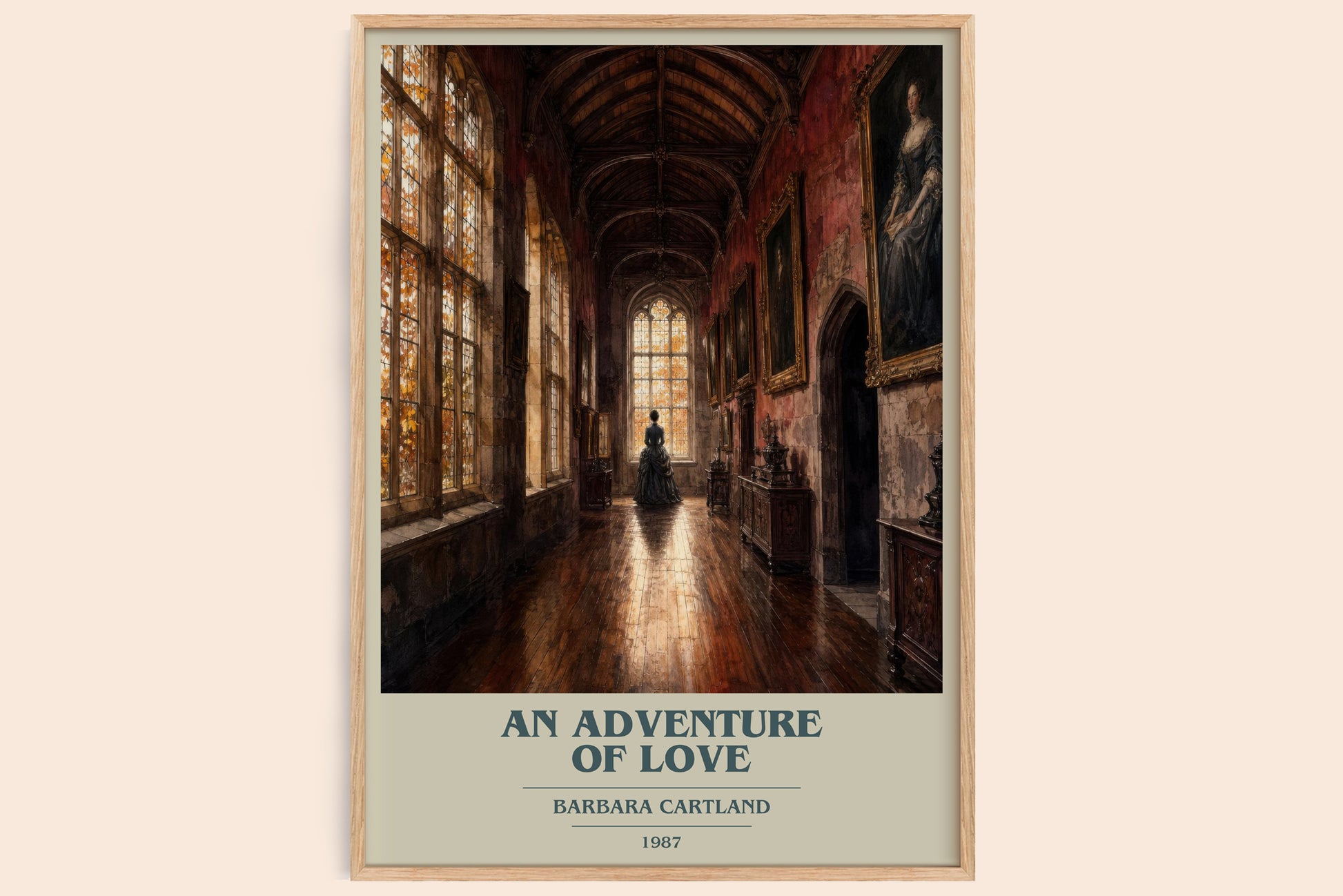 An Adventure Of Love book cover book poster by Barbara Cartland – framed literary art print