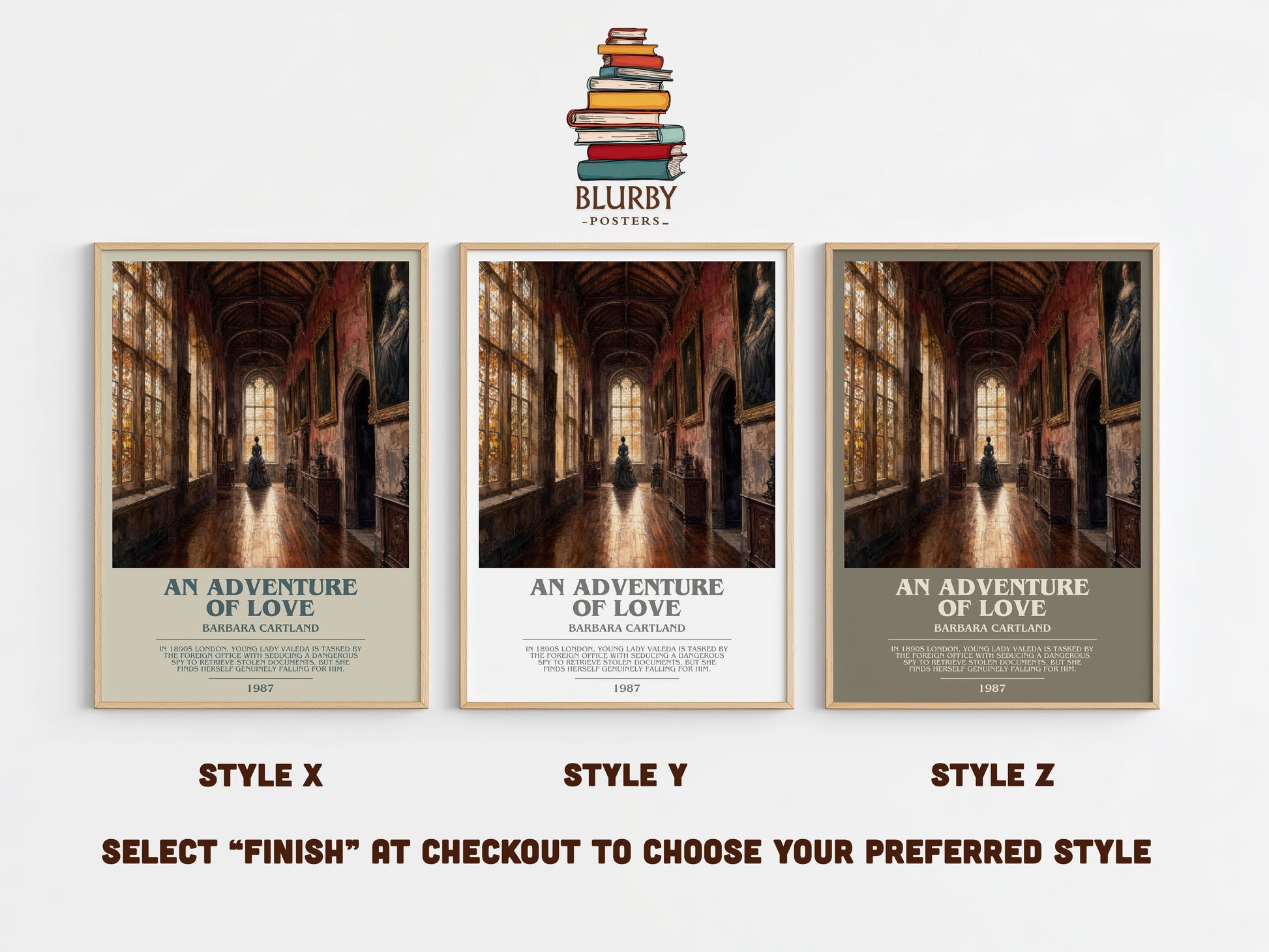 An Adventure Of Love bookish print in frame leaning in hallway – romance wall art
