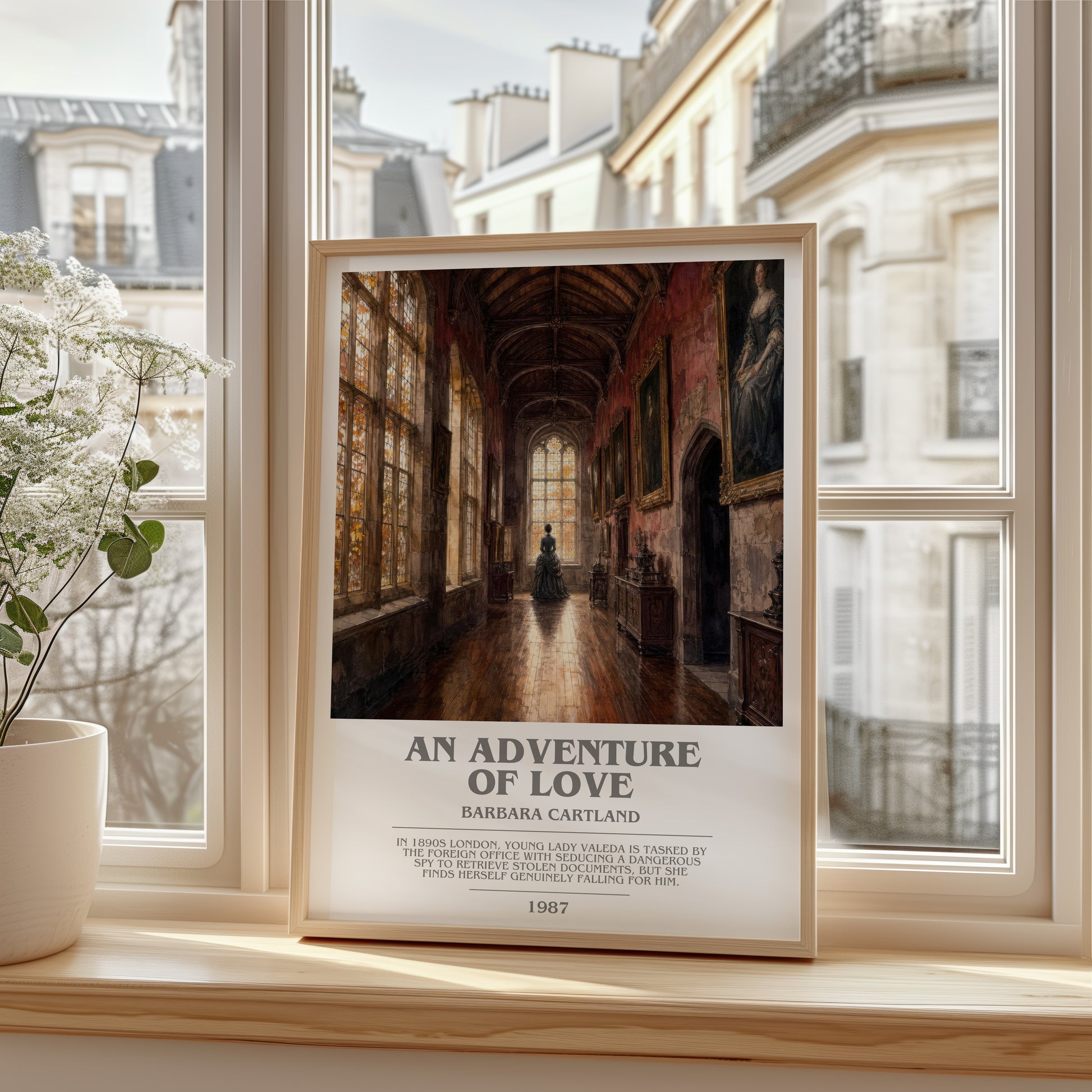 An Adventure Of Love bookish poster colour and style options – Barbara Cartland book art