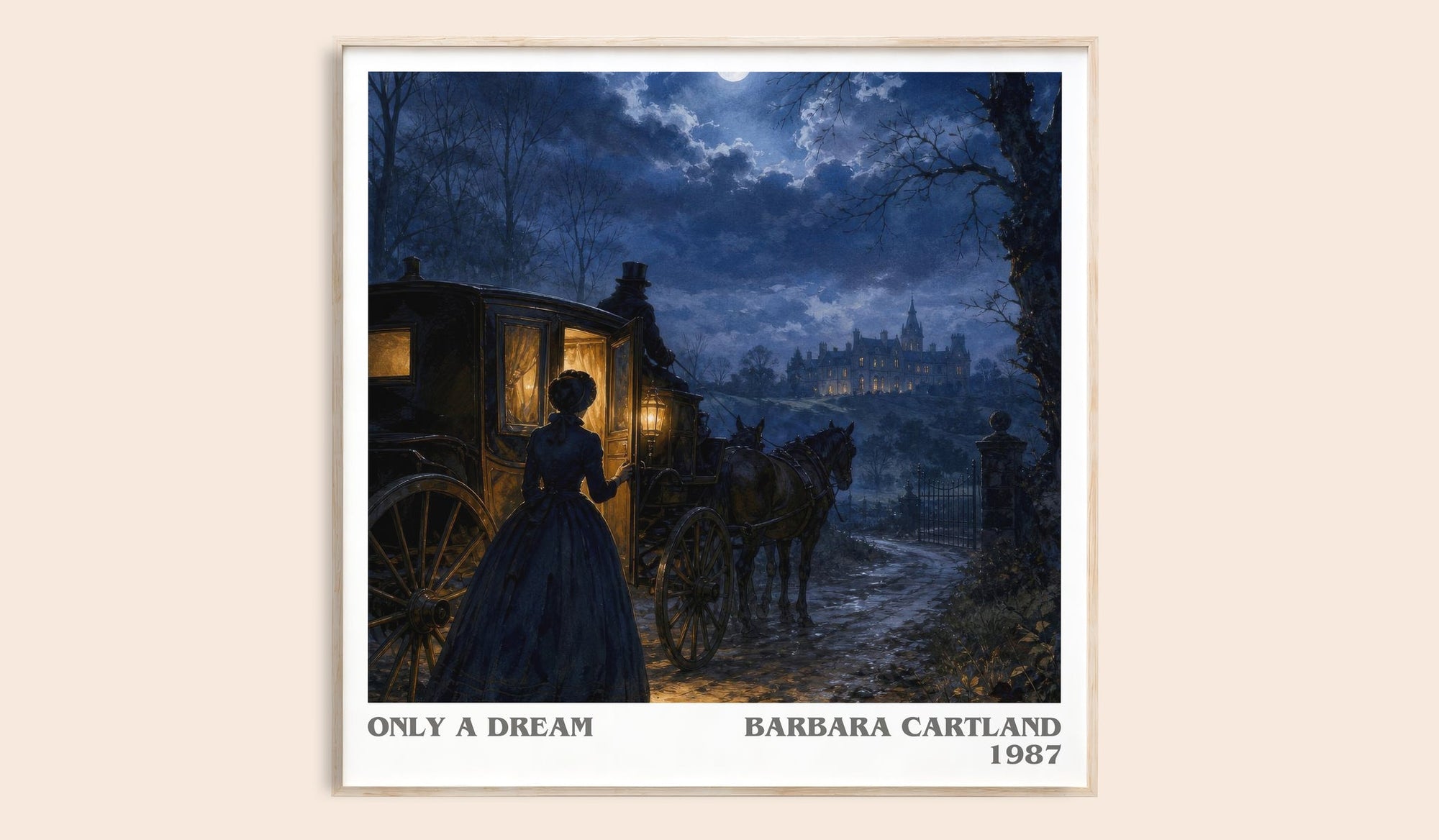 Only A Dream literary book poster by Barbara Cartland – framed literary art print
