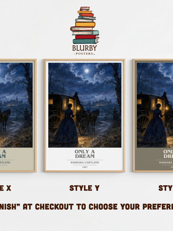 Only A Dream book cover print in frame leaning in hallway – romance wall art