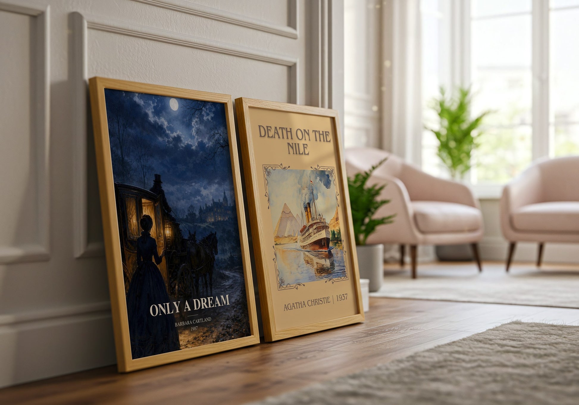 Only A Dream watercolour print framed by window – literary home decor