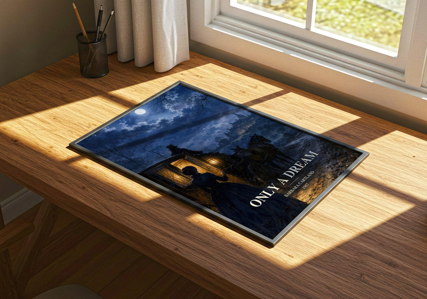 Only A Dream watercolour book poster framed on wall – romance wall art
