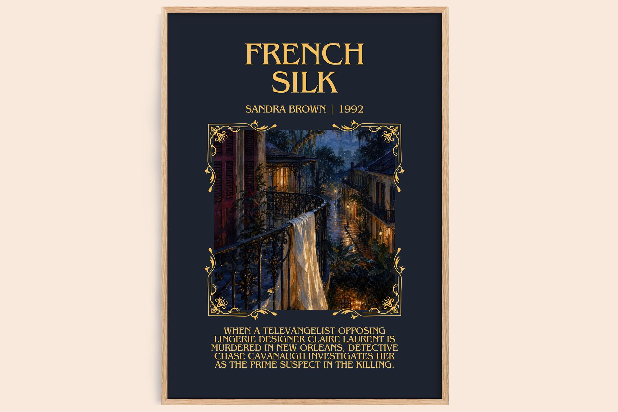 French Silk Minimalist Book Poster by Sandra Brown