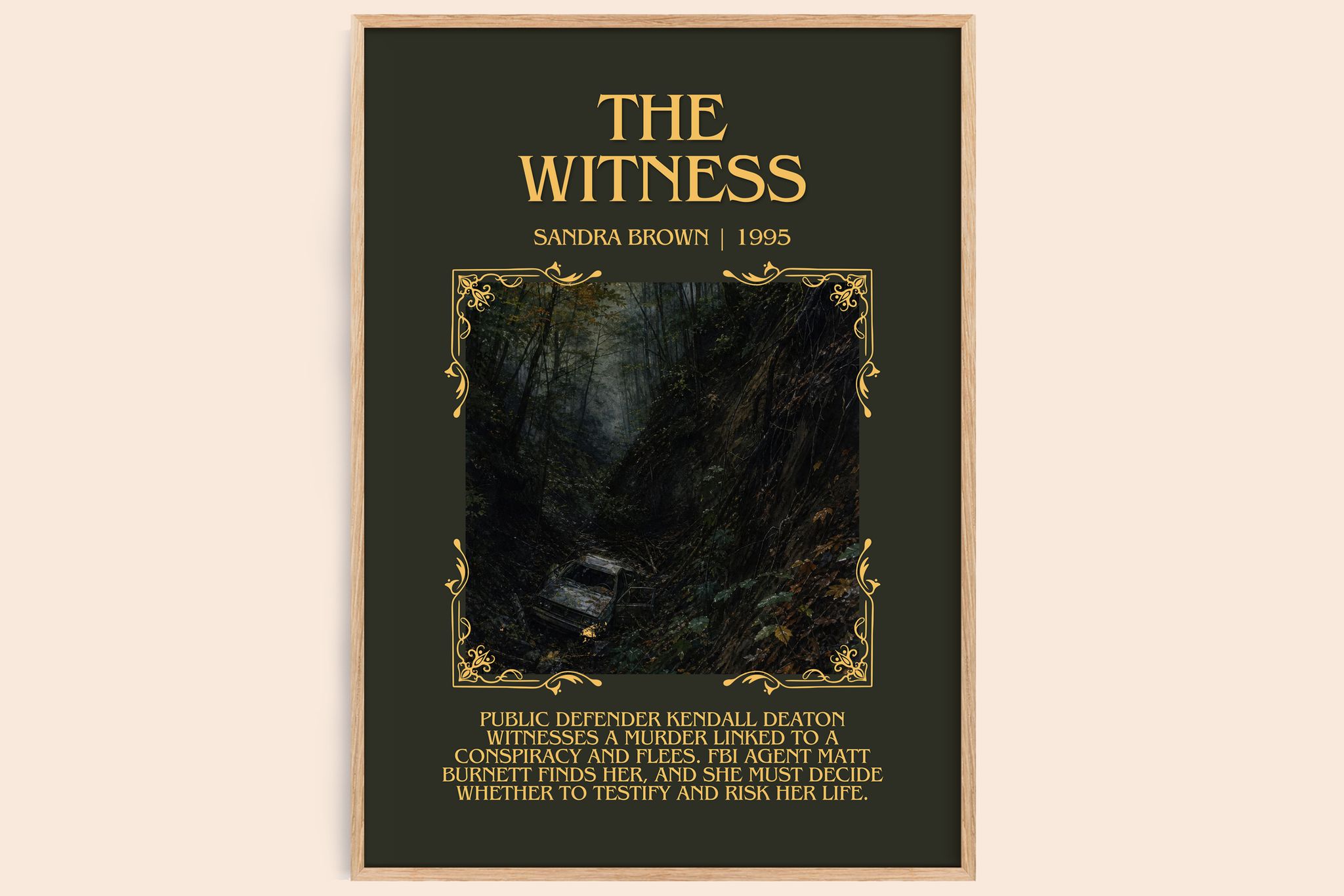 The Witness Minimalist Book Poster by Sandra Brown