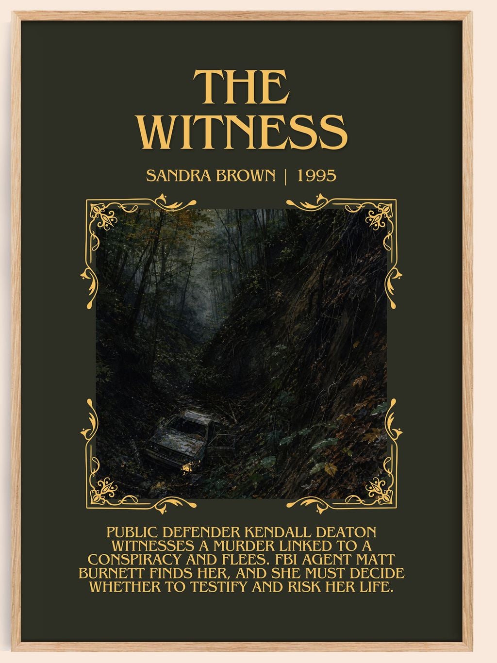 The Witness Minimalist Book Poster by Sandra Brown – book poster