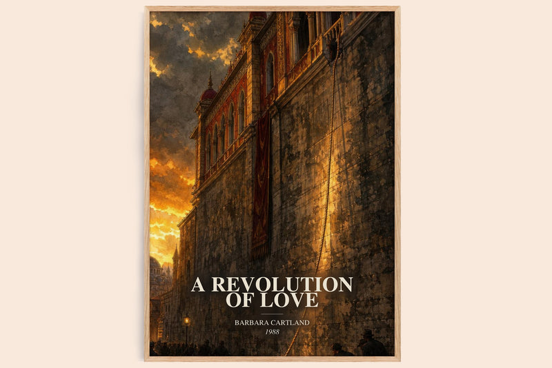 A Revolution Of Love watercolour book poster by Barbara Cartland – framed literary art print