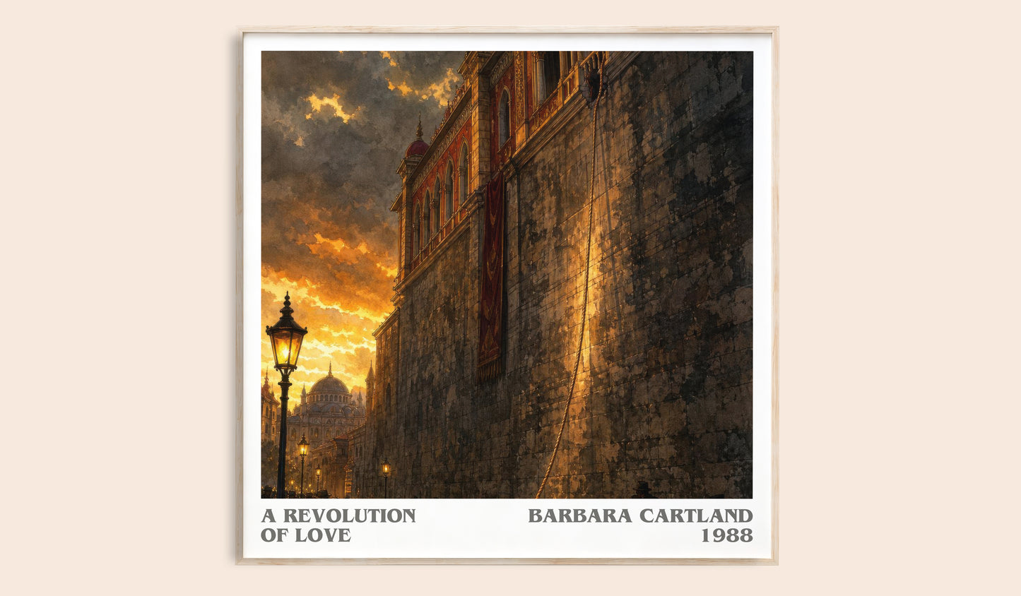 A Revolution Of Love literary book poster by Barbara Cartland – framed literary art print