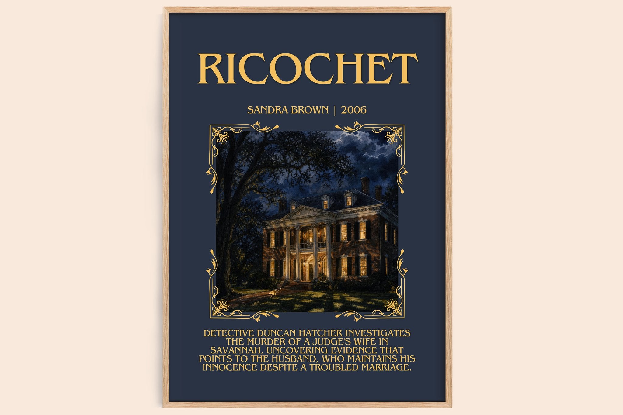 Ricochet Minimalist Book Poster by Sandra Brown