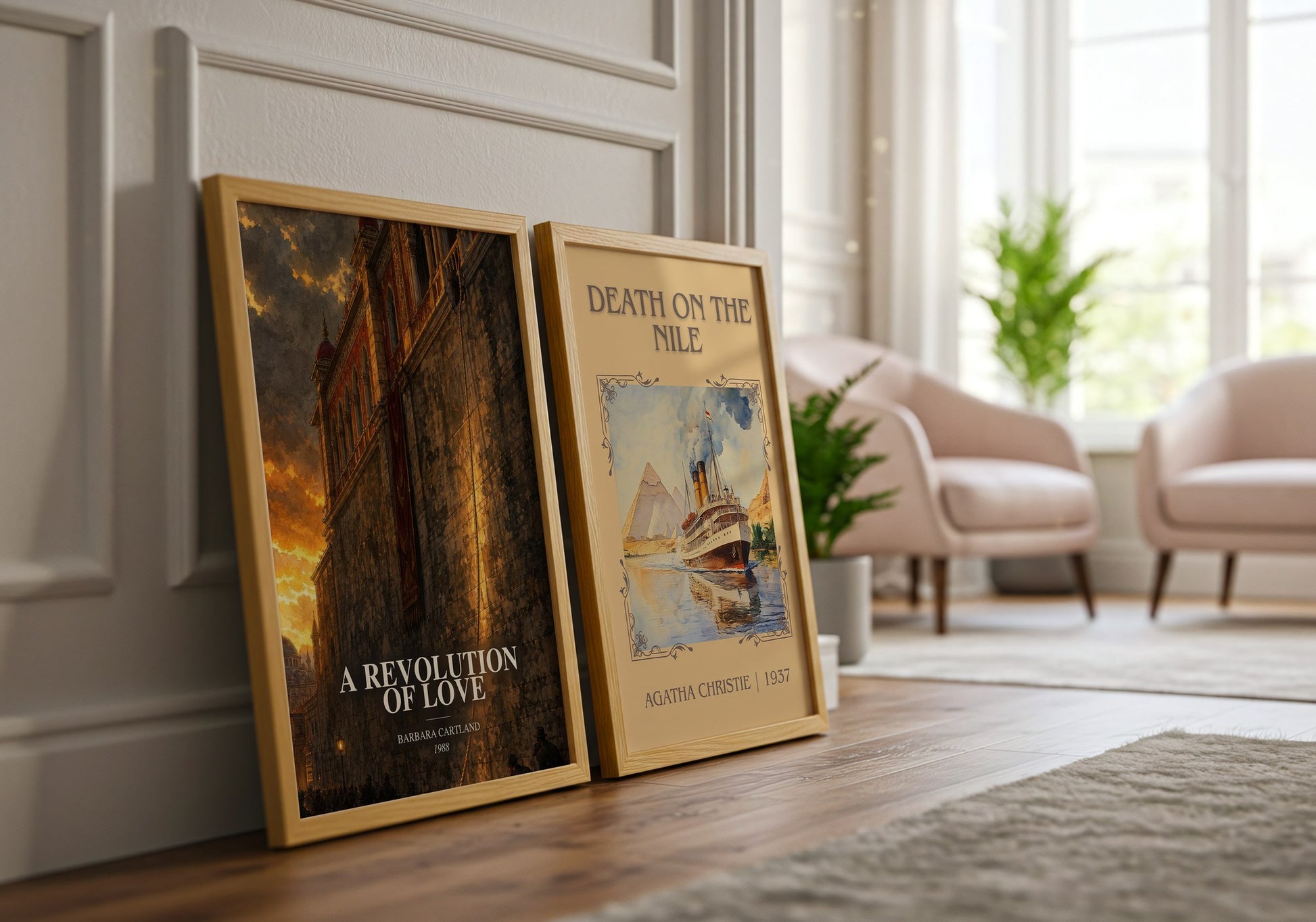 A Revolution Of Love watercolour print framed by window – literary home decor