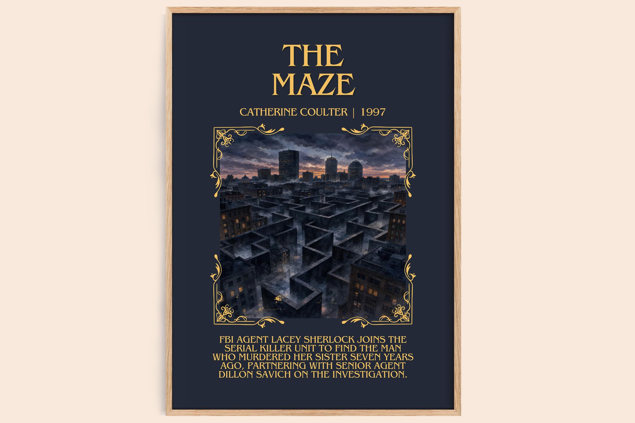 The Maze Minimalist Book Poster by Catherine Coulter