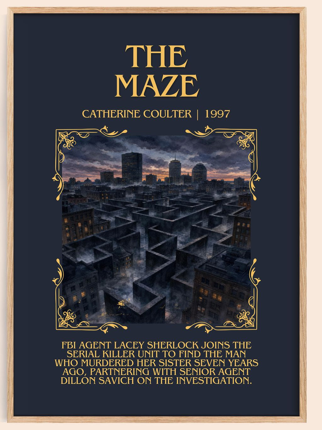 The Maze Minimalist Book Poster by Catherine Coulter – book poster