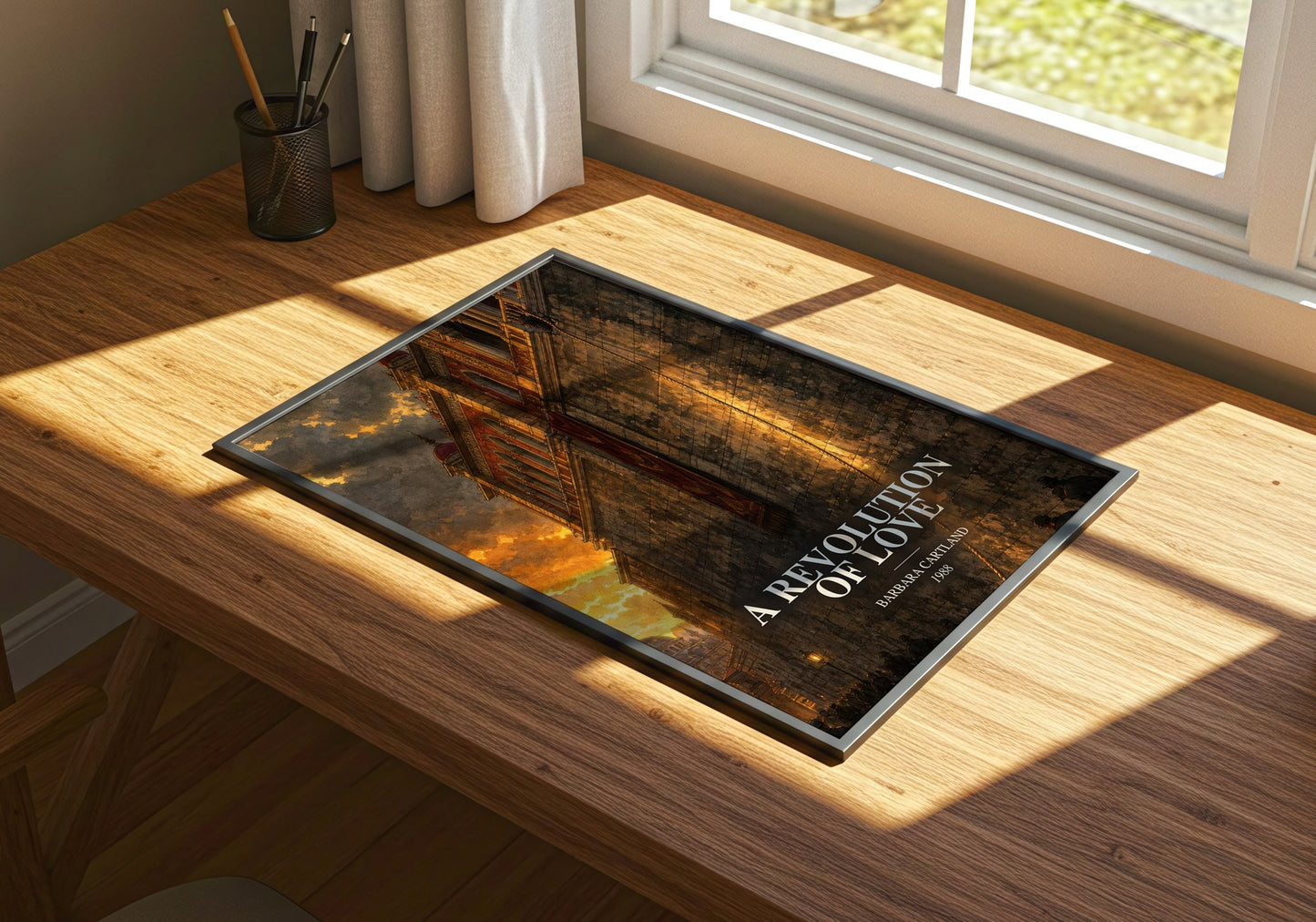 A Revolution Of Love watercolour book poster framed on wall – romance wall art
