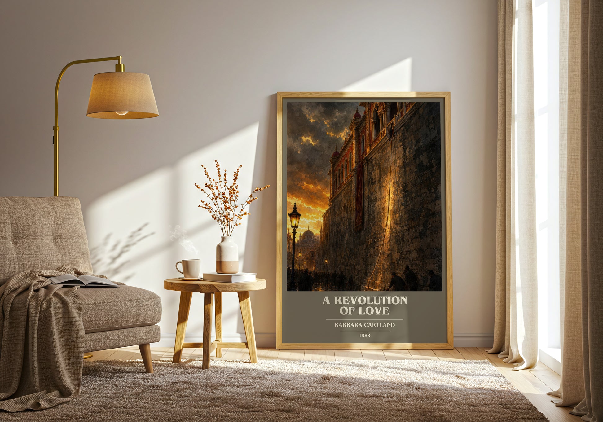 A Revolution Of Love book cover print on bookshelf – Barbara Cartland fan gift