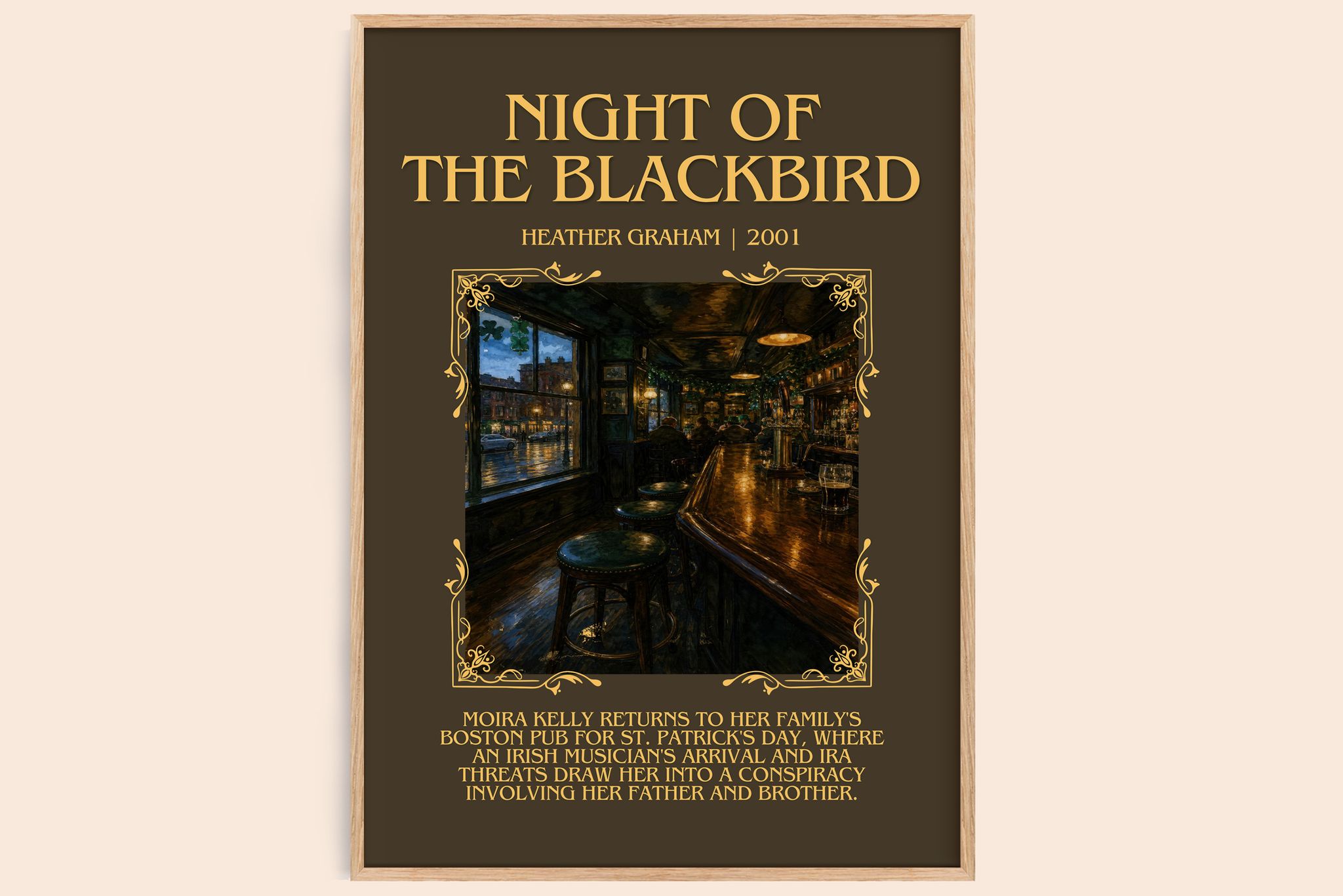 Night of the Blackbird Minimalist Book Poster by Heather Graham