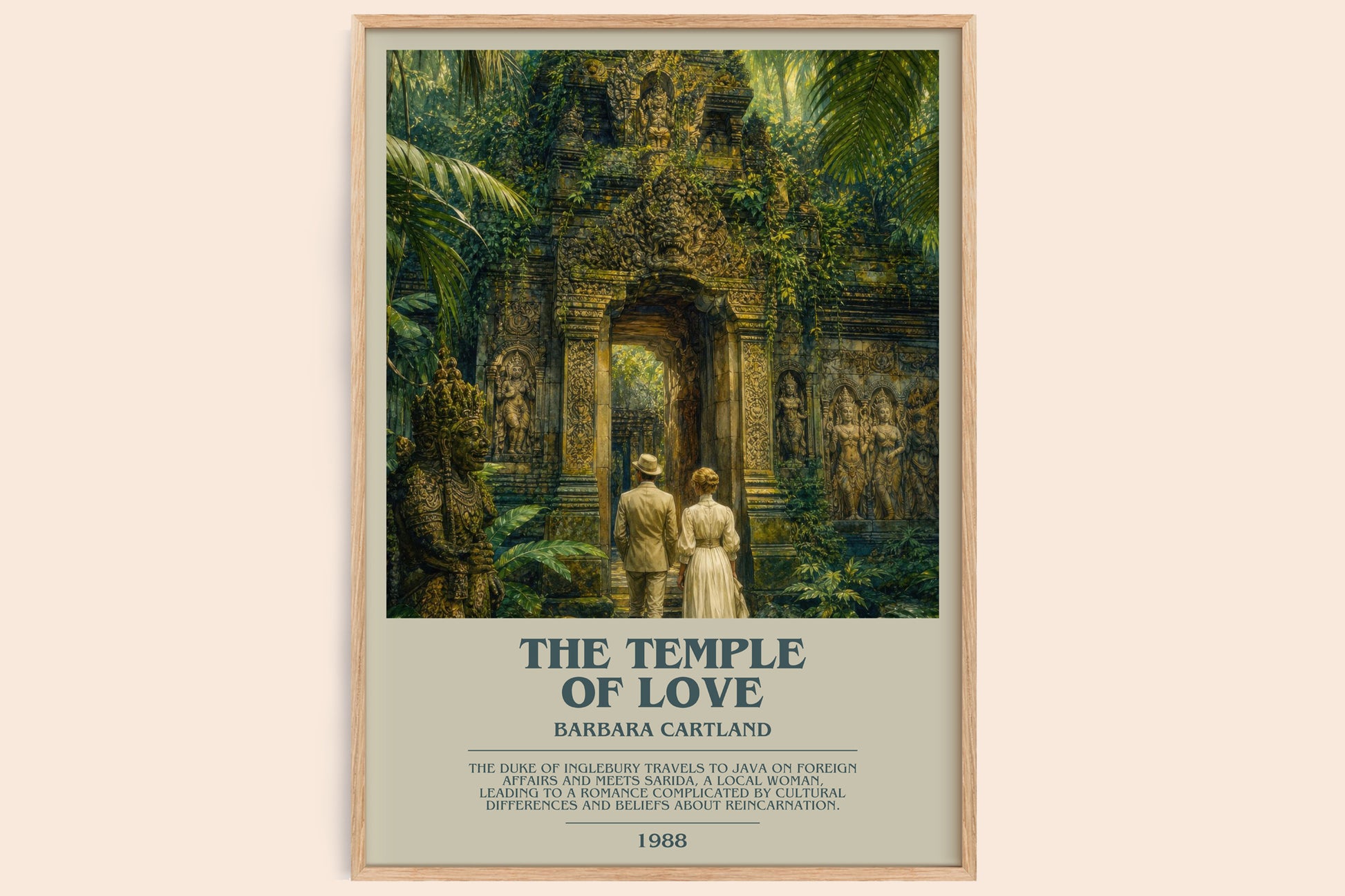 The Temple Of Love bookish book poster by Barbara Cartland – framed literary art print