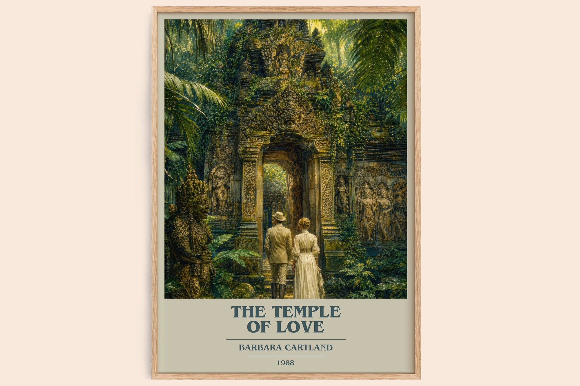 The Temple Of Love book cover book poster by Barbara Cartland – framed literary art print
