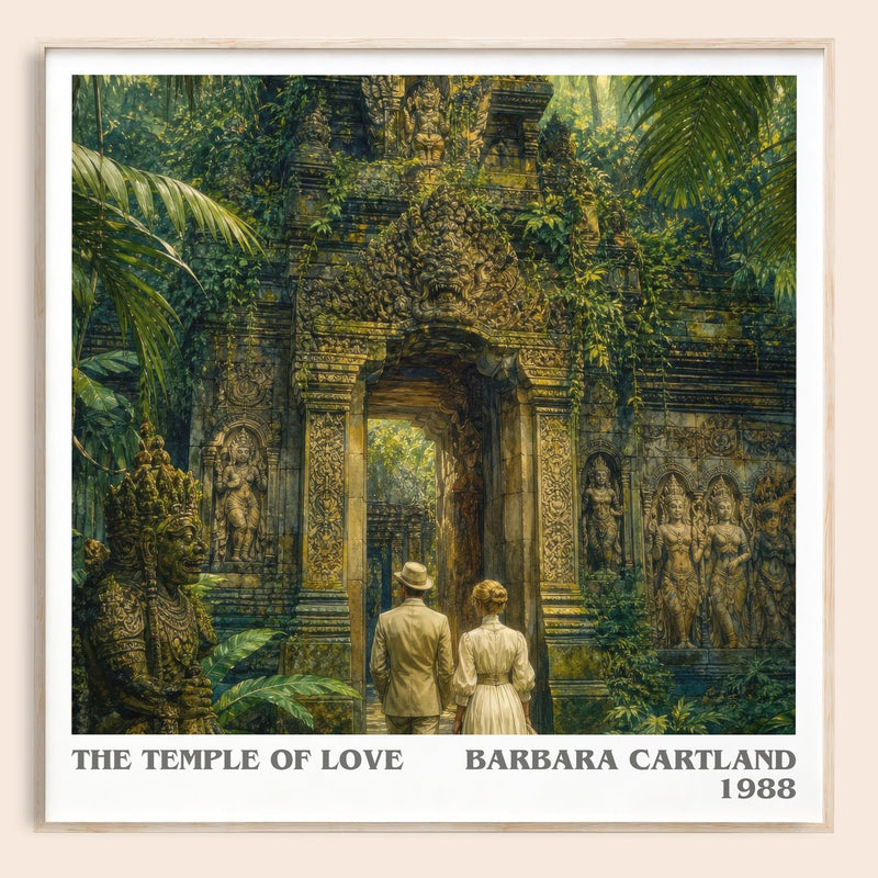The Temple Of Love literary book poster by Barbara Cartland – framed literary art print