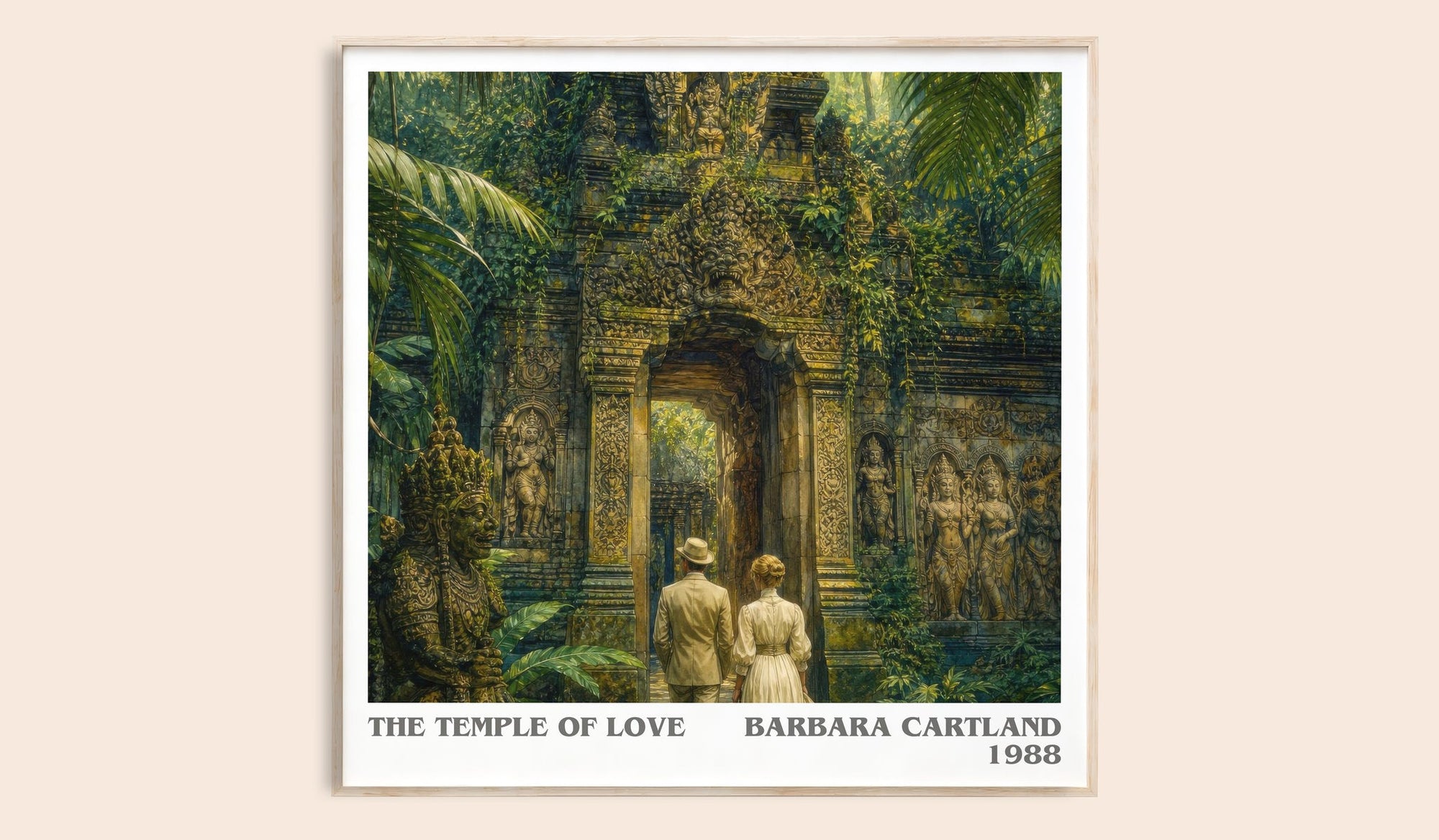 The Temple Of Love literary book poster by Barbara Cartland – framed literary art print