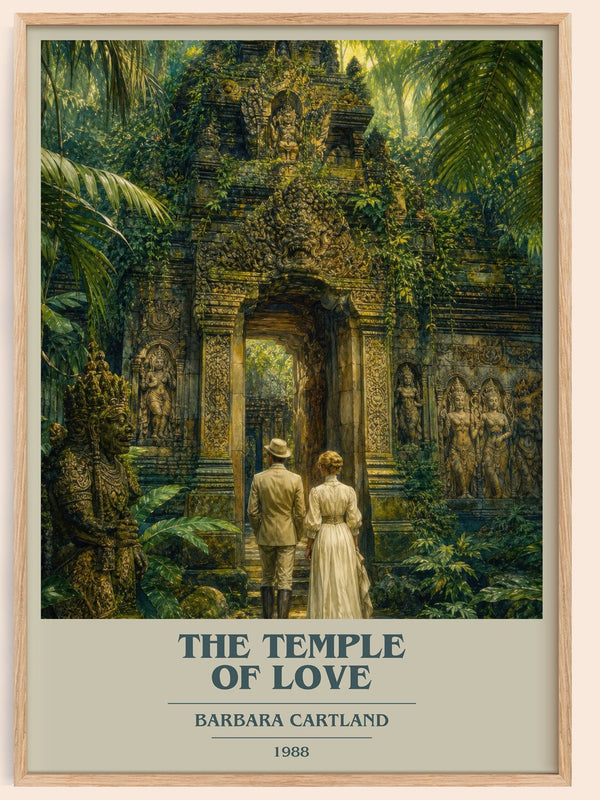 The Temple Of Love book cover book poster by Barbara Cartland – framed literary art print
