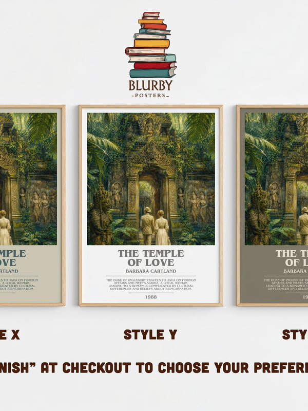 The Temple Of Love bookish print in frame leaning in hallway – romance wall art