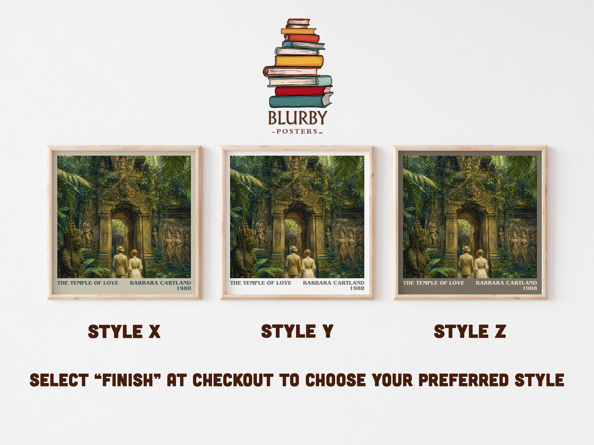 The Temple Of Love literary print in frame leaning in hallway – romance wall art