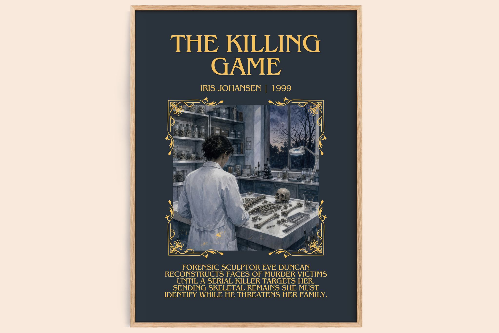 The Killing Game Minimalist Book Poster by Iris Johansen