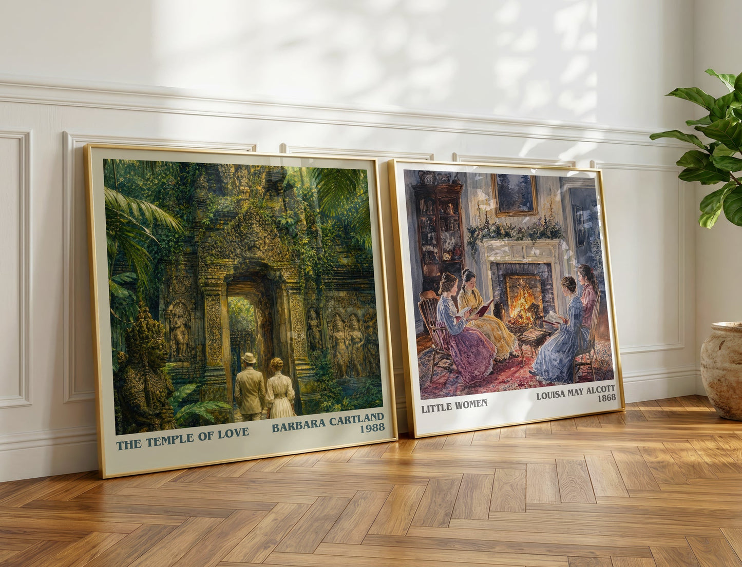 The Temple Of Love literary print on bookshelf – Barbara Cartland fan gift