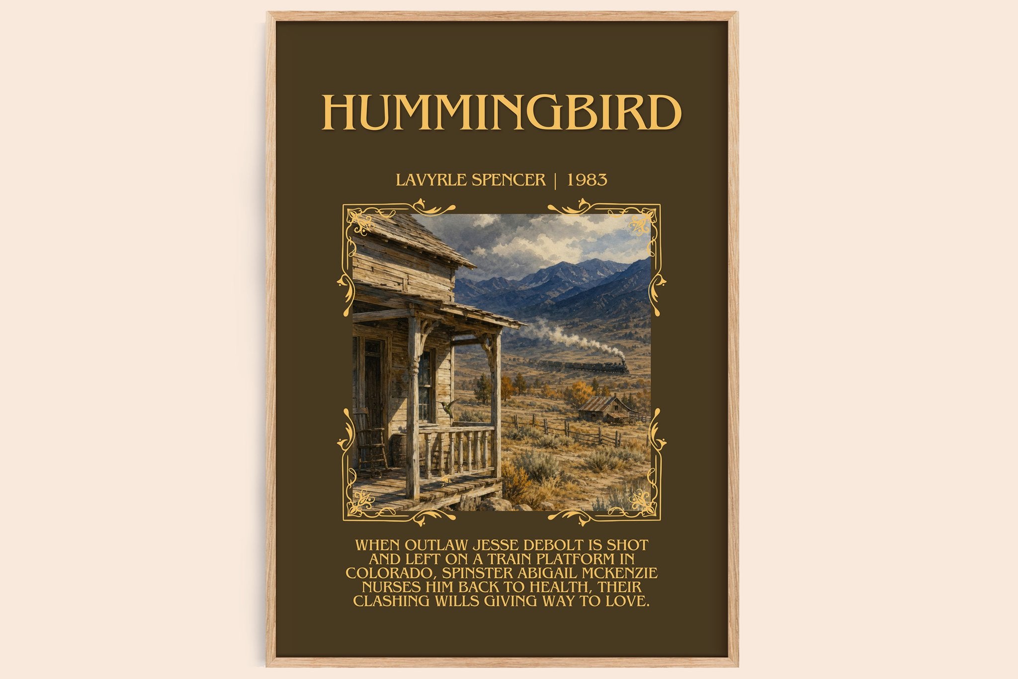 Hummingbird Minimalist Book Poster by LaVyrle Spencer