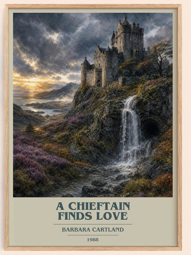 A Chieftain Finds Love Book Cover Poster by Barbara Cartland