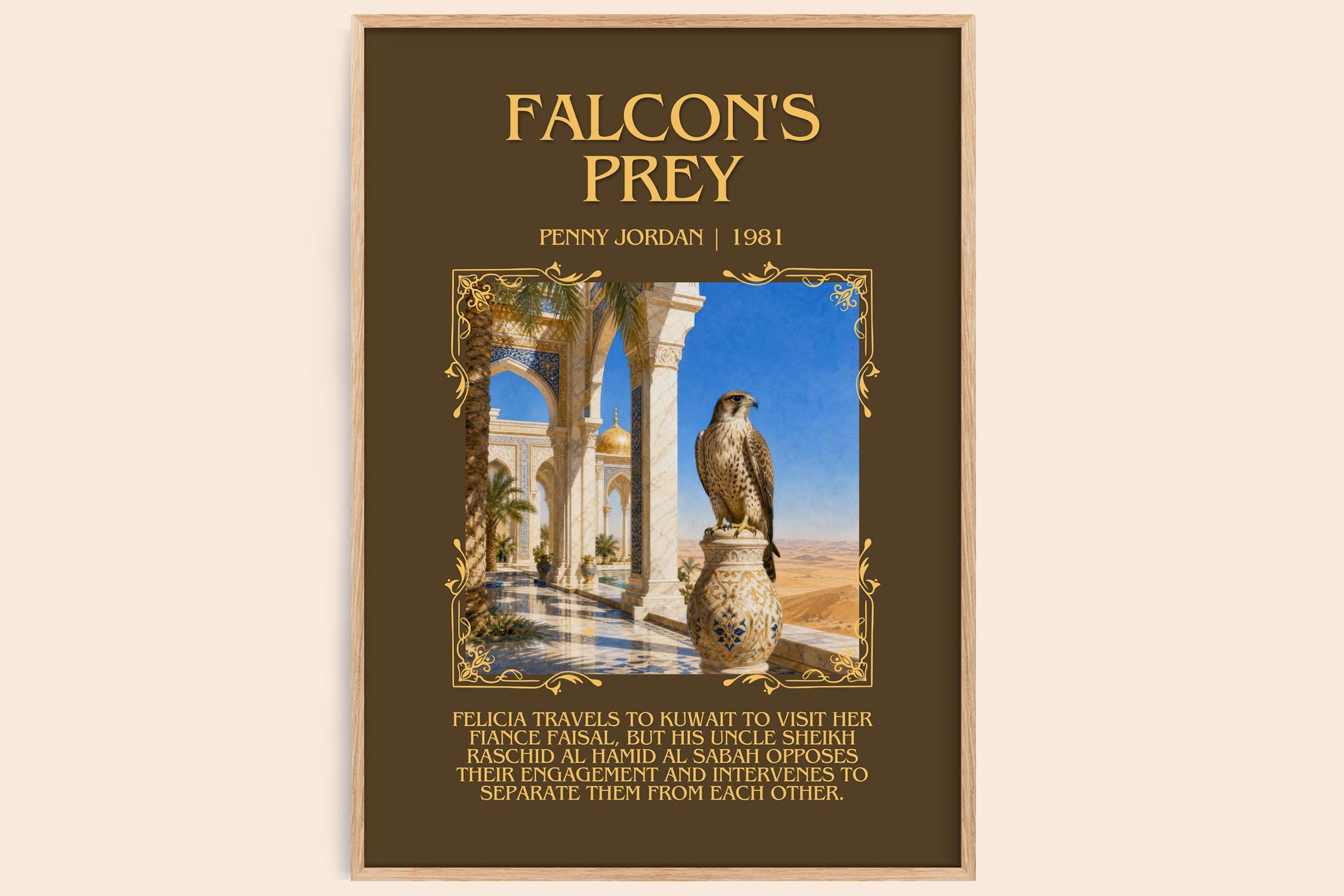 Falcon's Prey Minimalist Book Poster by Penny Jordan
