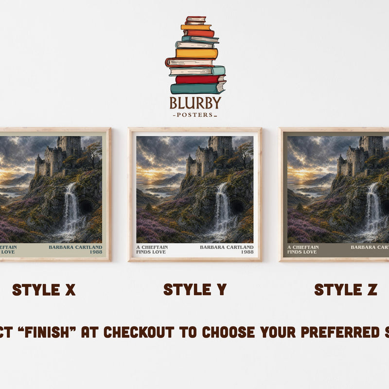 A Chieftain Finds Love literary print in frame leaning in hallway – romance wall art
