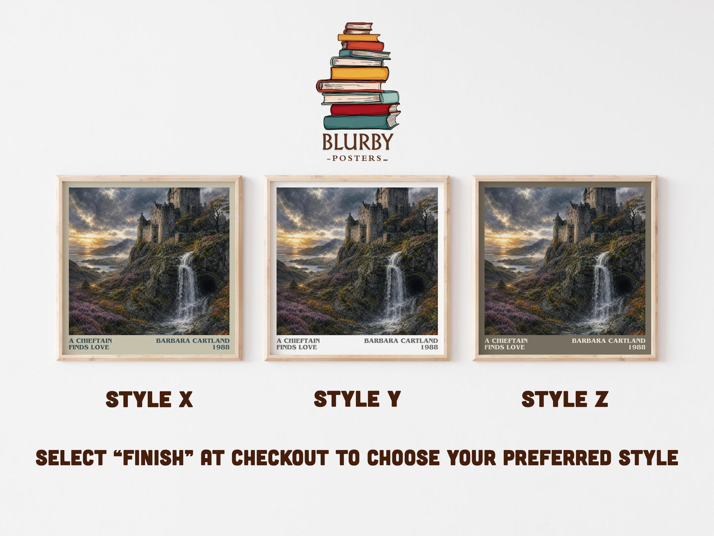 A Chieftain Finds Love literary print in frame leaning in hallway – romance wall art