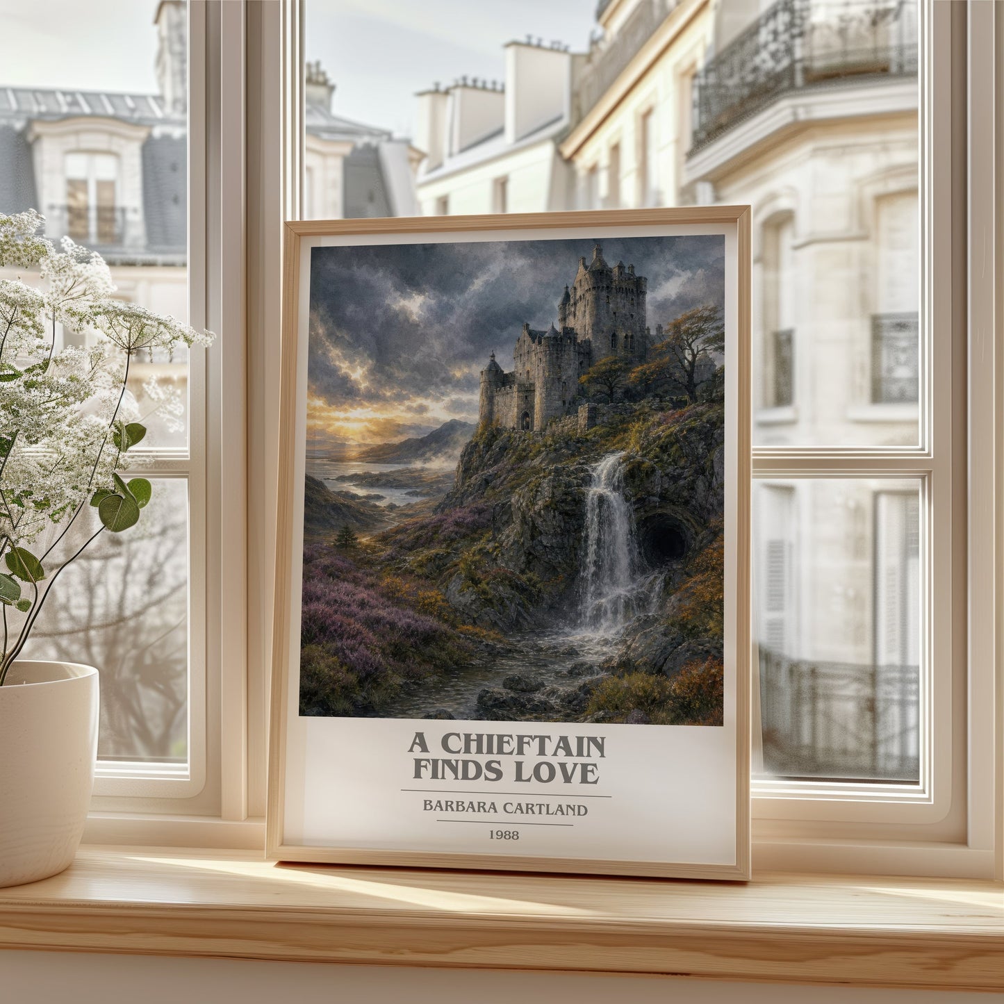 A Chieftain Finds Love book cover poster colour and style options – Barbara Cartland book art