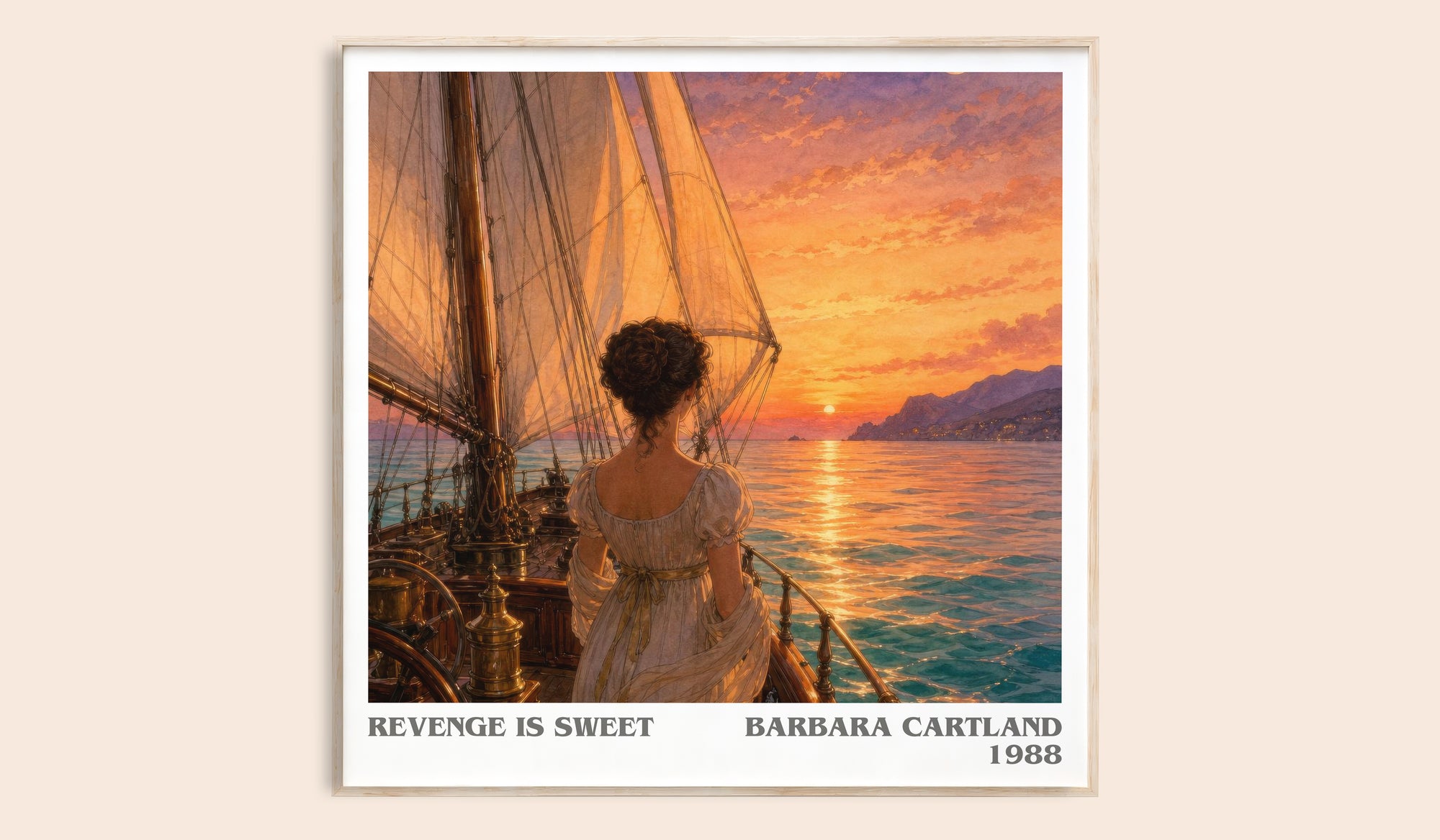 Revenge Is Sweet literary book poster by Barbara Cartland – framed literary art print