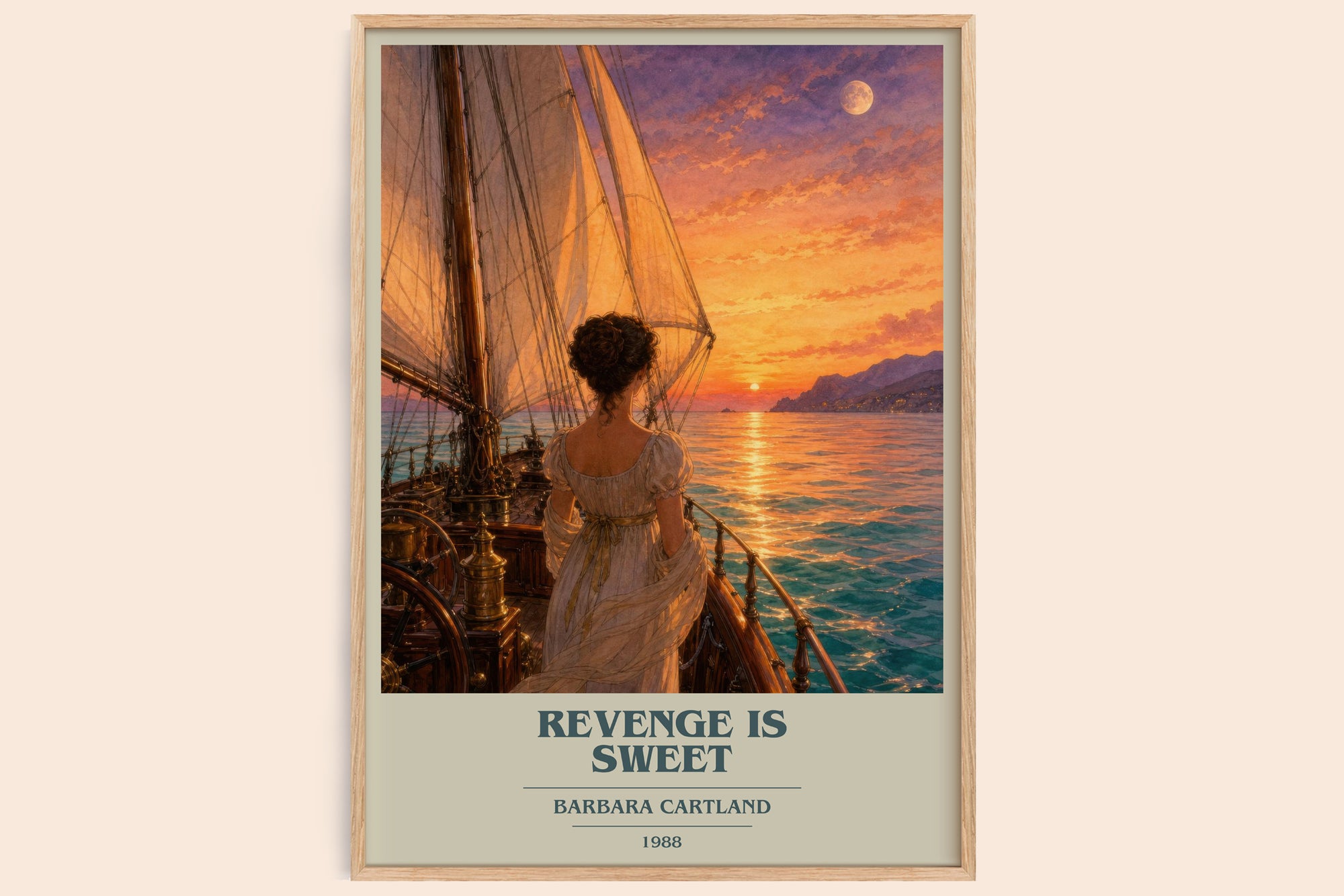 Revenge Is Sweet book cover book poster by Barbara Cartland – framed literary art print