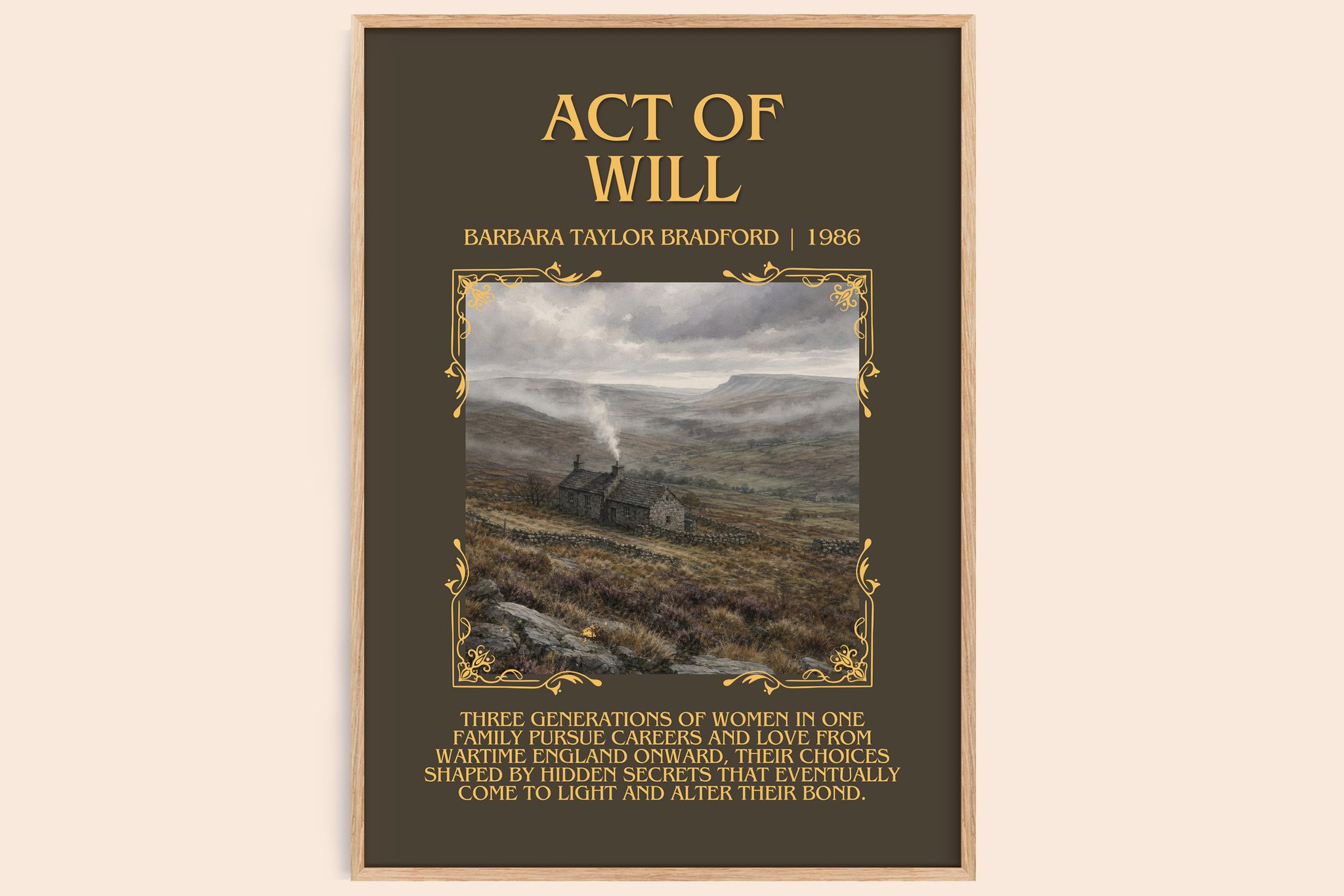 Act of Will Minimalist Book Poster by Barbara Taylor Bradford