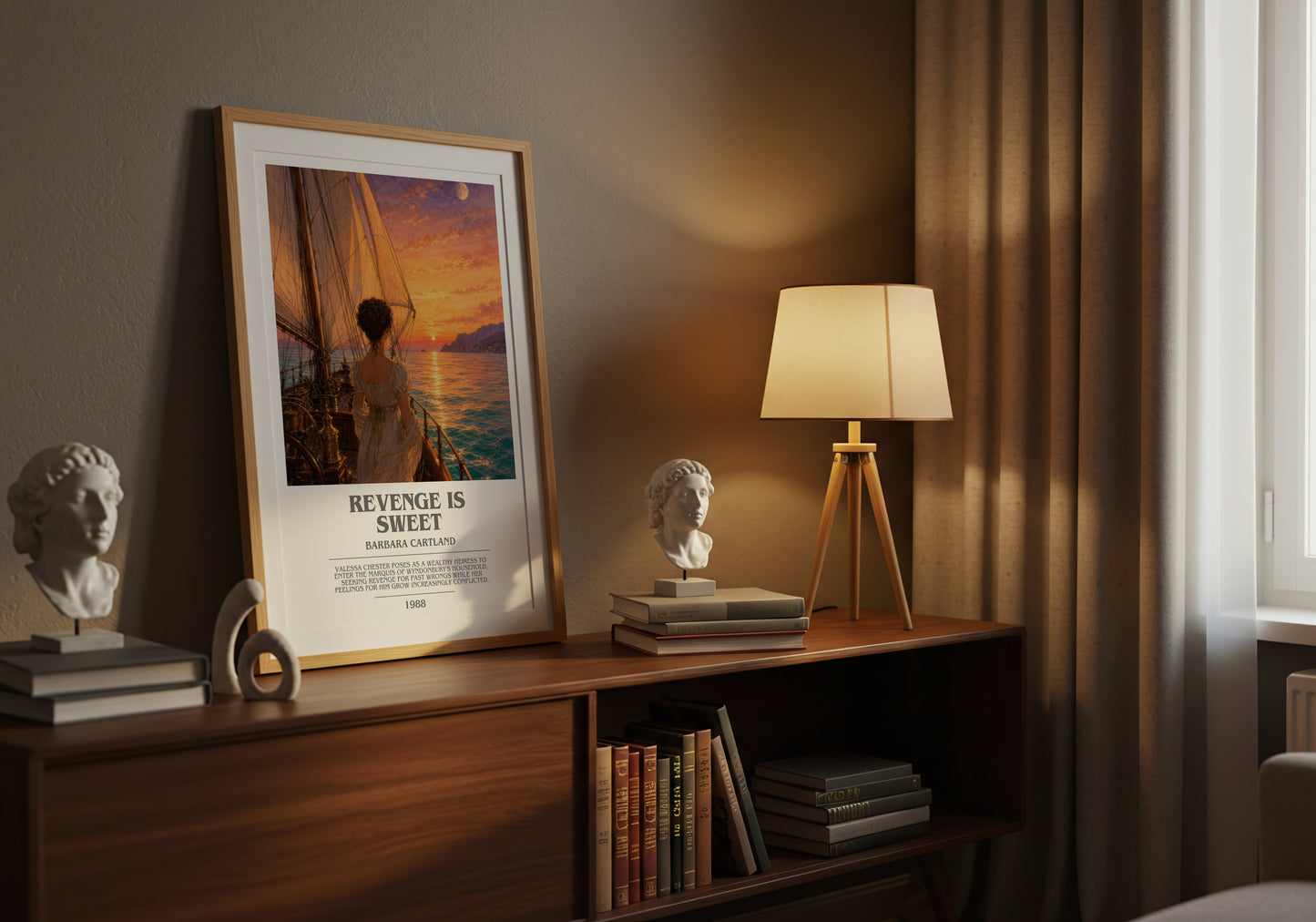 Revenge Is Sweet bookish book poster framed on wall – romance wall art