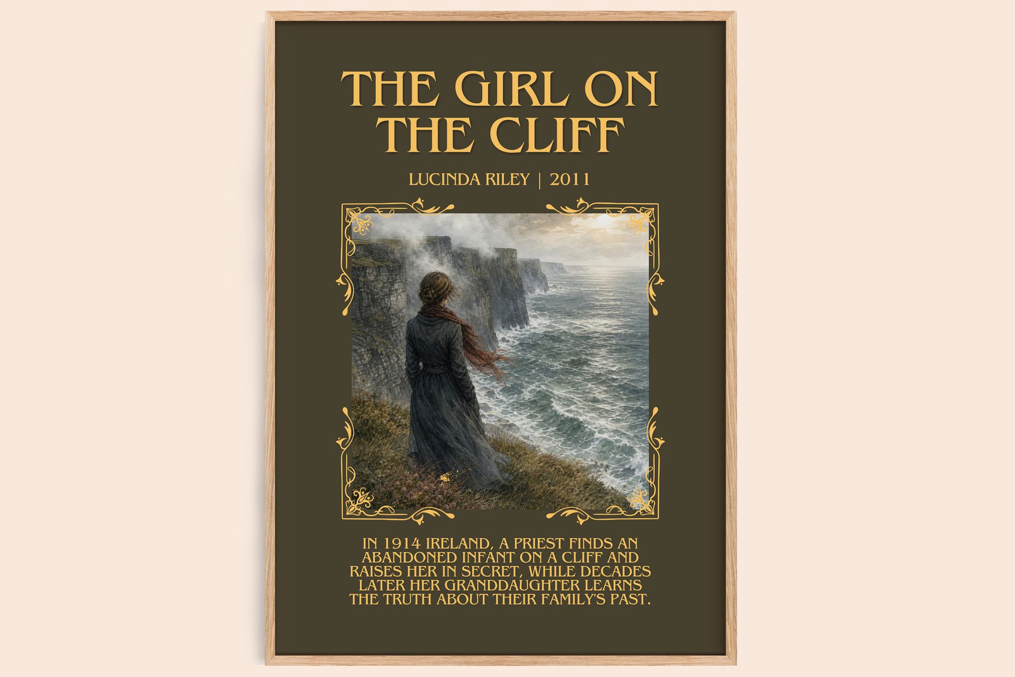 The Girl on the Cliff Minimalist Book Poster by Lucinda Riley