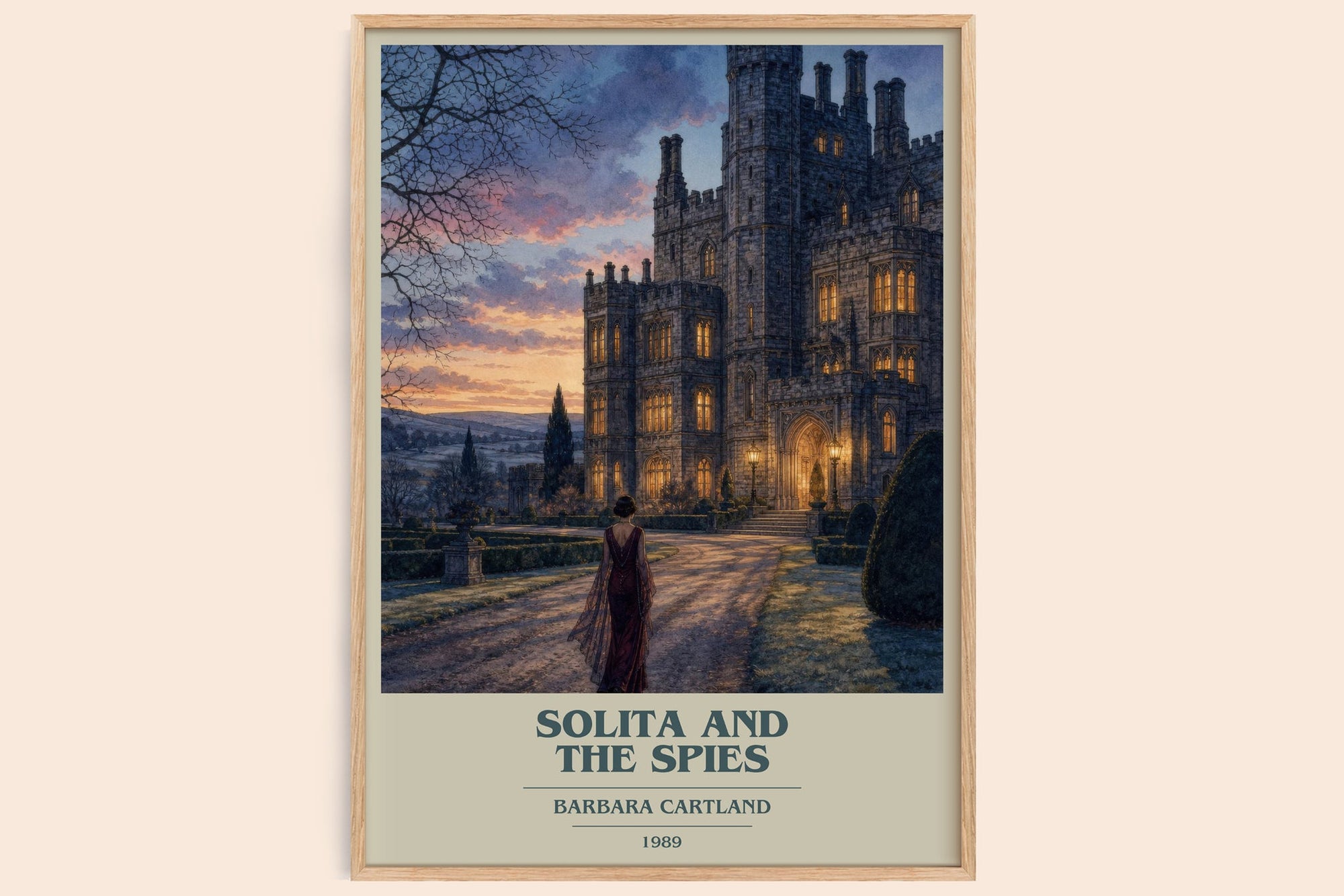 Solita And The Spies book cover book poster by Barbara Cartland – framed literary art print