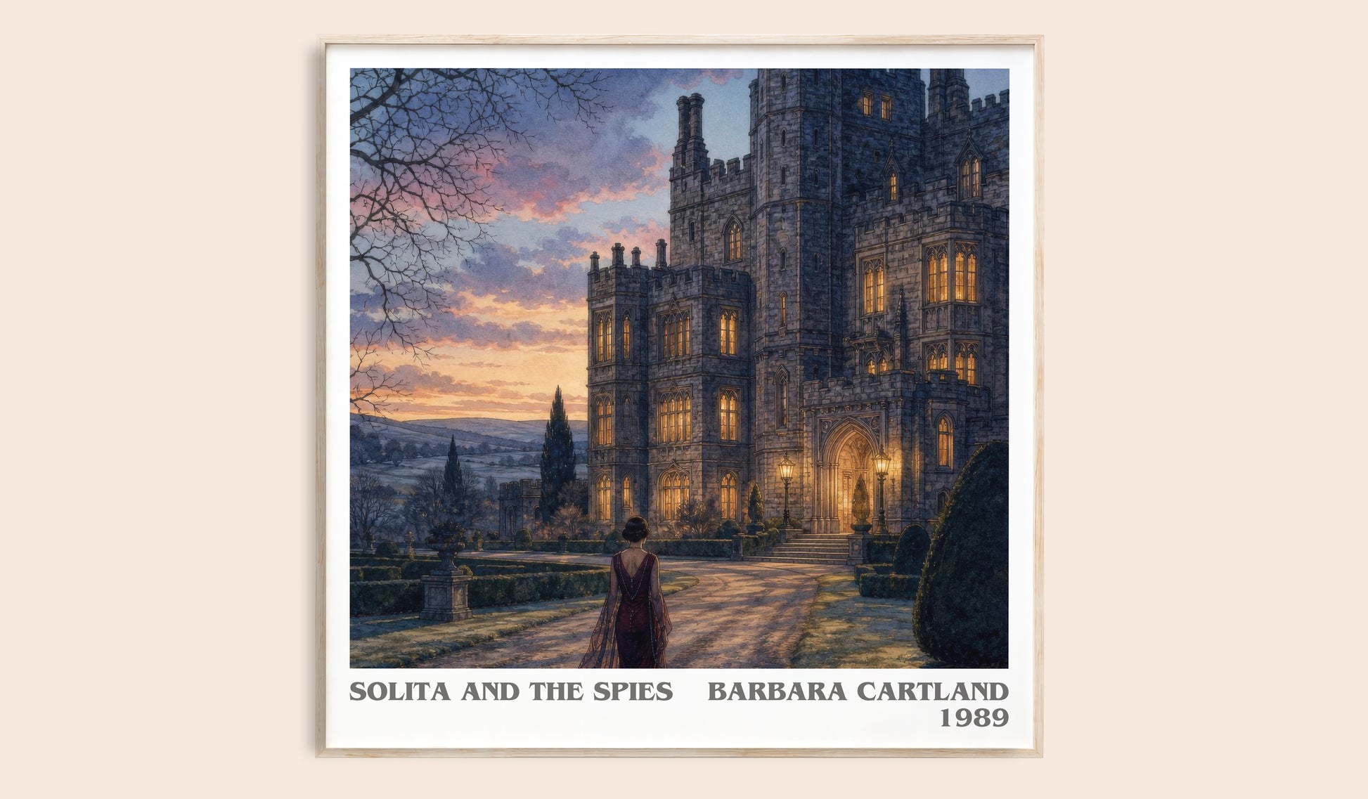 Solita And The Spies literary book poster by Barbara Cartland – framed literary art print