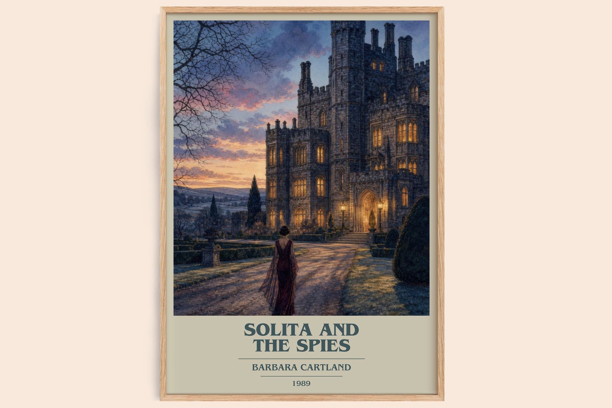 Solita And The Spies book cover book poster by Barbara Cartland – framed literary art print