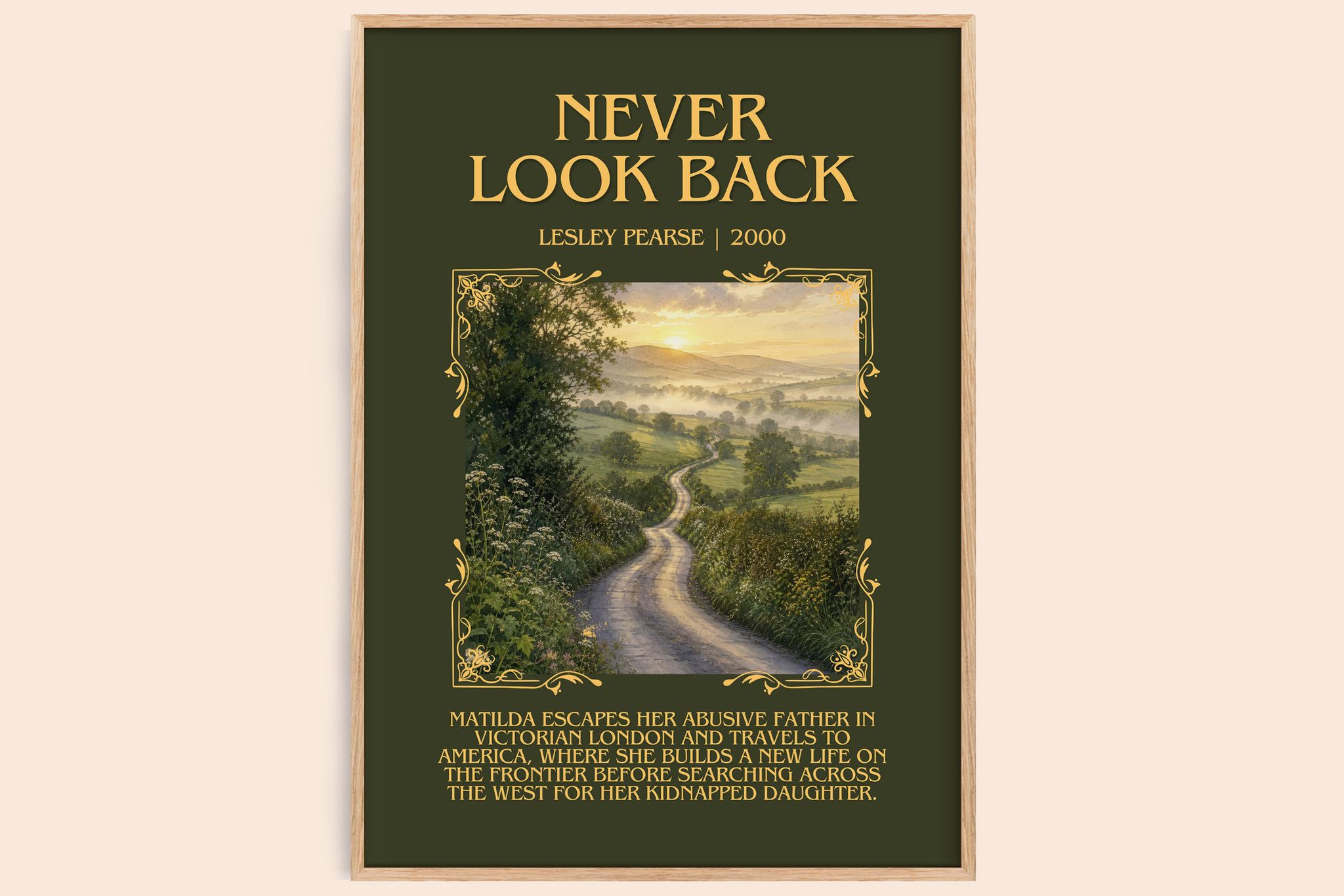 Never Look Back Minimalist Book Poster by Lesley Pearse